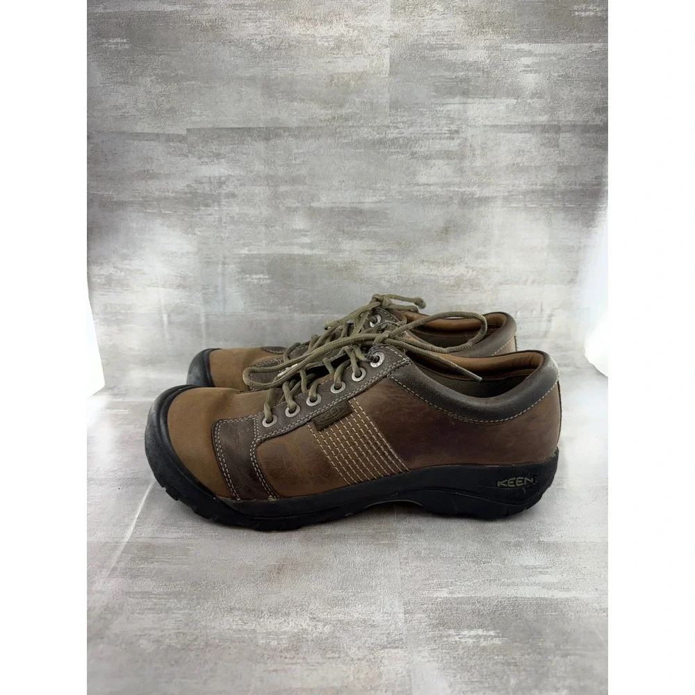 Keen Presidio Men Brown Leather Walking Shoes 1007722 Size 13